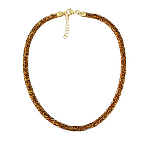 Колье из серебра с эмалью, золочением