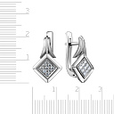 Серьги с английским замком из белого золота с бриллиантами