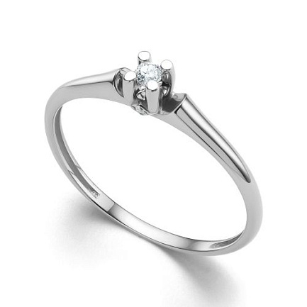 Кольцо из белого золота с бриллиантами