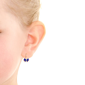 Серьги детские из красного золота с фианитом