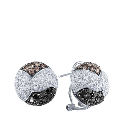 Серьги из белого золота с бриллиантами