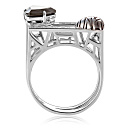 Кольцо из серебра с агатом, фианитами