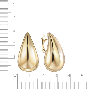 Серьги с английским замком из желтого золота