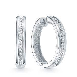 Серьги из белого золота с бриллиантом