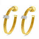 Серьги из комбинированного золота с бриллиантами