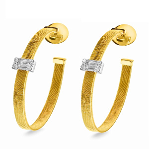 Серьги из комбинированного золота с бриллиантами