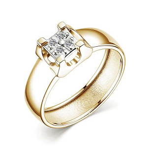 Кольцо из желтого золота с бриллиантом