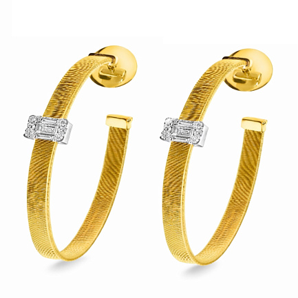 Серьги из комбинированного золота с бриллиантами