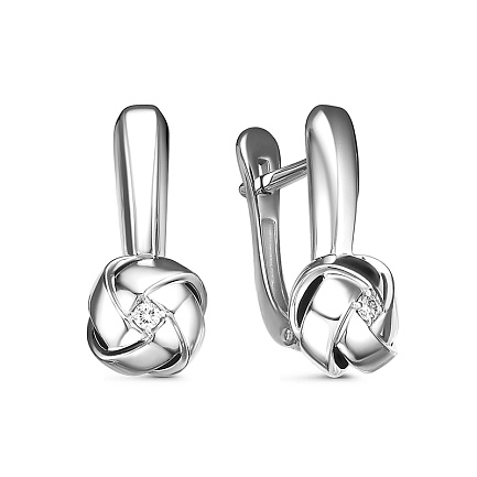 Серьги из белого золота с бриллиантами