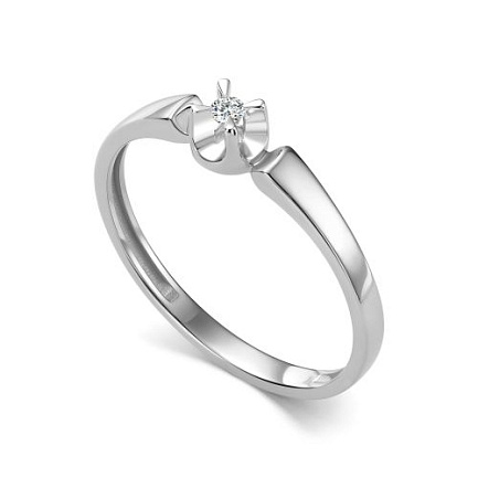 Кольцо из белого золота с бриллиантом