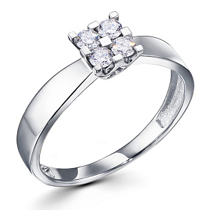 Кольцо из белого золота с бриллиантом