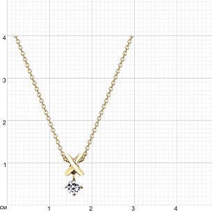 Колье из желтого золота с фианитом