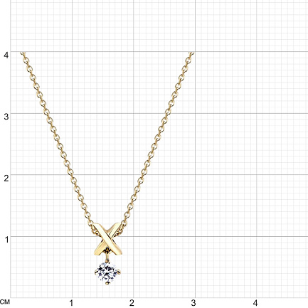 Колье из желтого золота с фианитом