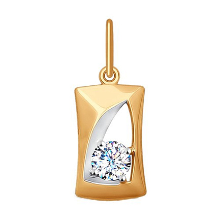 Подвеска из красного золота с фианитом