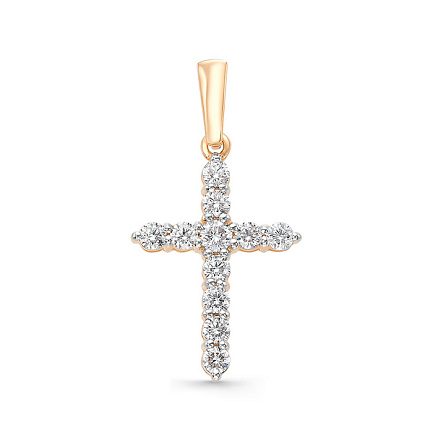 Подвеска из красного золота с бриллиантами