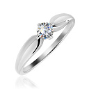 Кольцо помолвочное из белого золота с бриллиантом