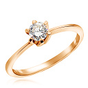 Кольцо из красного золота с бриллиантом