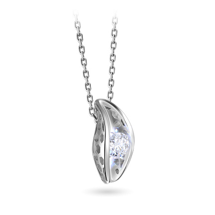 Колье из белого золота с бриллиантом