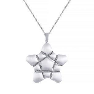 Подвеска из серебра с гранатом и ониксом и марказитом