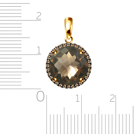 Подвеска из желтого золота с кварцем