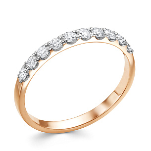 Кольцо из красного золота с бриллиантом