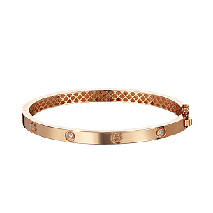 Браслет из красного золота с фианитом