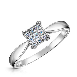 Кольцо из белого золота с бриллиантом