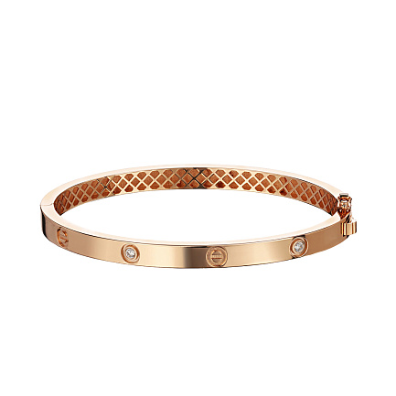 Браслет из красного золота с фианитами