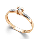 Кольцо из красного золота с бриллиантами