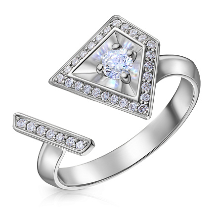 Кольцо из белого золота с бриллиантами