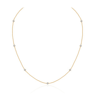 Колье из желтого золота с фианитом