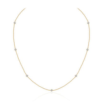 Колье из желтого золота с фианитами