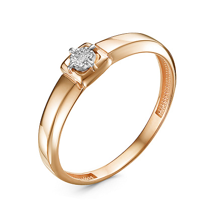 Кольцо из красного золота с бриллиантами