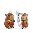 Серьги детские из серебра с эмалью