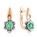 Серьги с английским замком из красного золота с бриллиантами