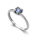 Кольцо из белого золота с танзанитом