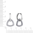 Серьги с английским замком из серебра с фианитом