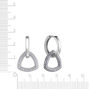 Серьги с английским замком из серебра с фианитом