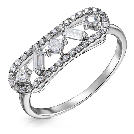 Кольцо из белого золота с бриллиантами