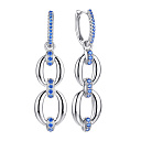 Серьги с английским замком из серебра с фианитами