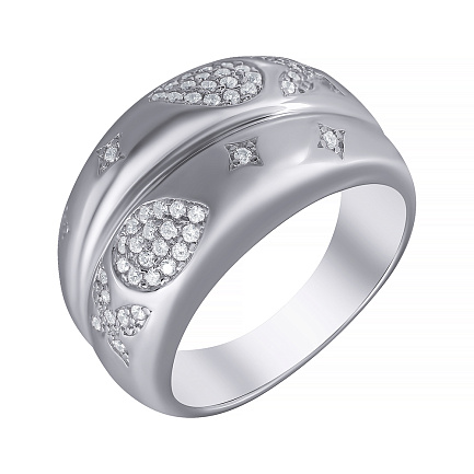 Кольцо из серебра с фианитом