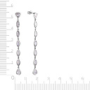 Серьги из серебра с фианитом