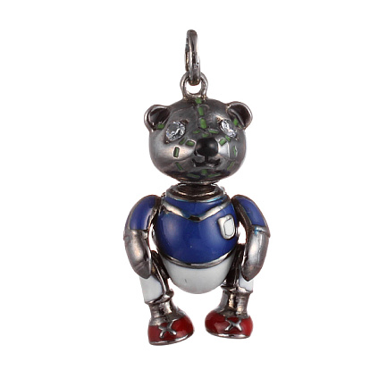 Подвеска из серебра с фианитом, эмалью