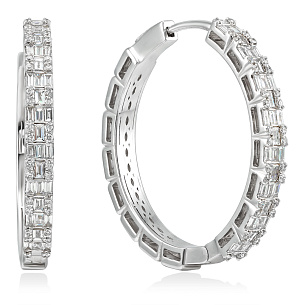 Серьги из белого золота с бриллиантом