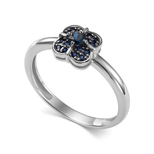 Кольцо из белого золота с сапфиром