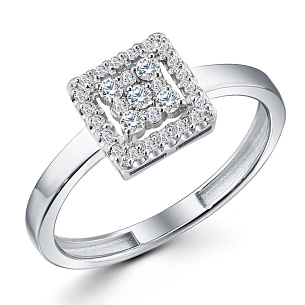 Кольцо из белого золота с бриллиантом