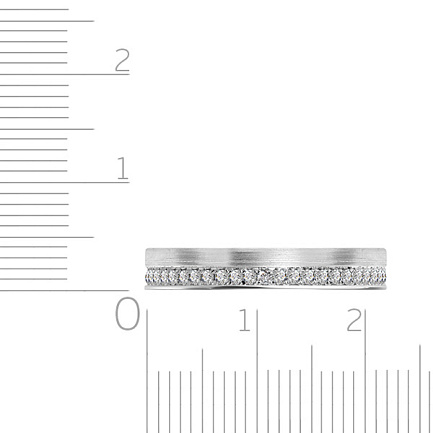 Кольцо обручальное из белого золота с бриллиантами