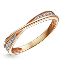 Кольцо из красного золота с фианитом