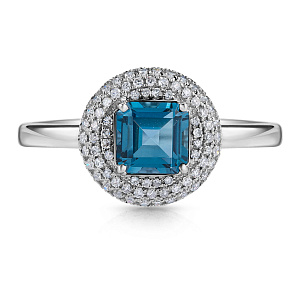 Кольцо из белого золота с бриллиантами