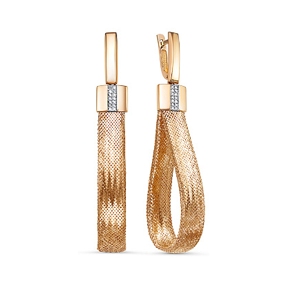 Серьги из красного золота с бриллиантами